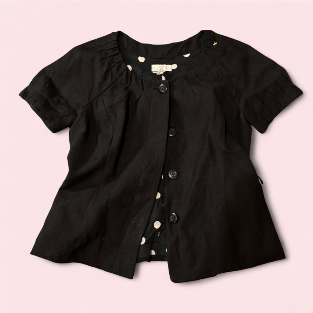 Loft Black Babydoll Peacoat Top